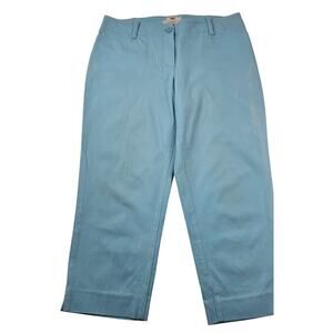 Talbots signature 8 PETITE 8P light blue cropped career casual pants EUC
